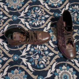 Louis Vuitton Brown Damier Ebene High Top Sneakers